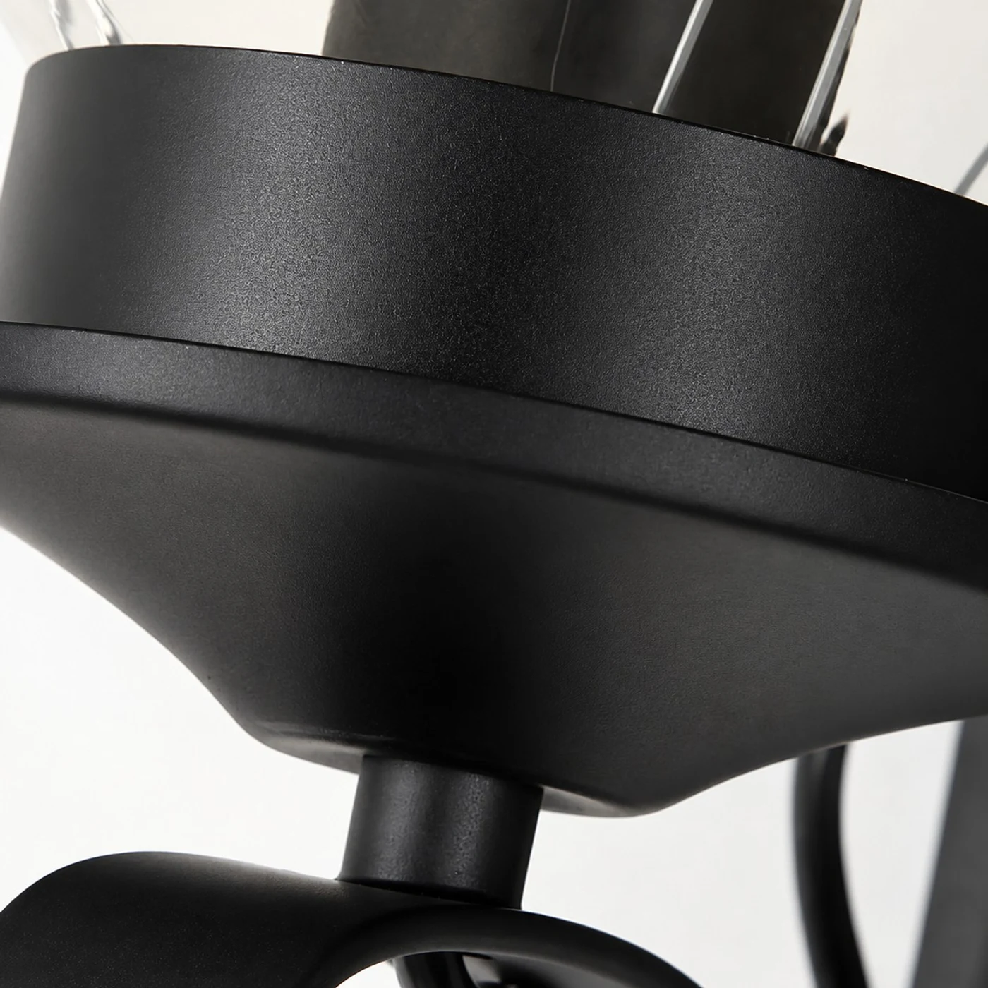 Matte black metal finish close view