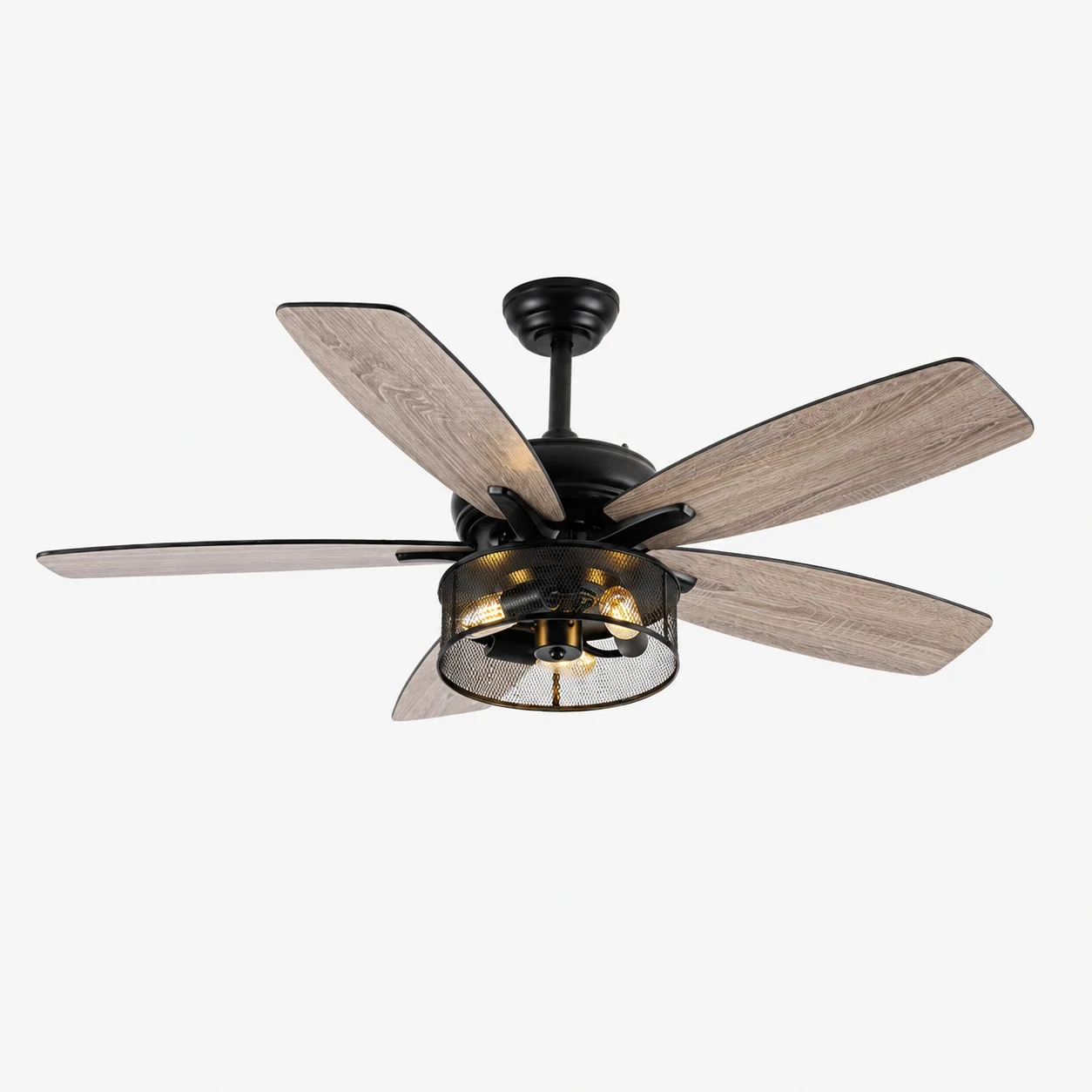 Zwarte lichthouten bladen met gaasbescherming / 132 cm / 52″
