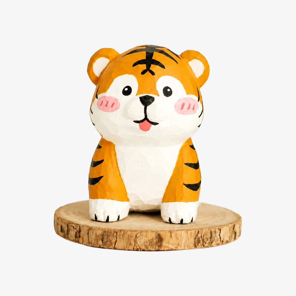 Handgesneden houten dierenbeeldjes