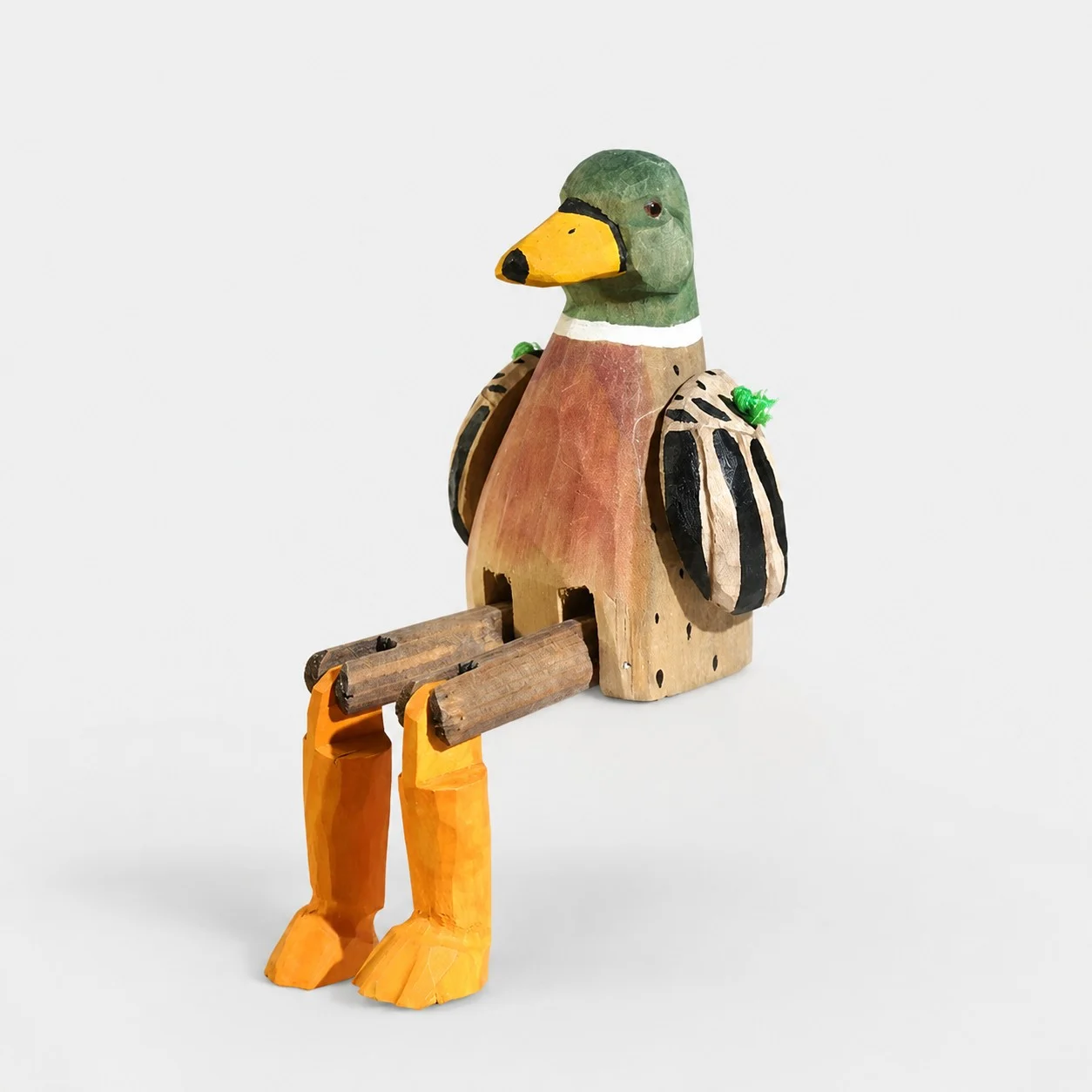 Handgeschnitzte Stockenten-Ornament aus Holz