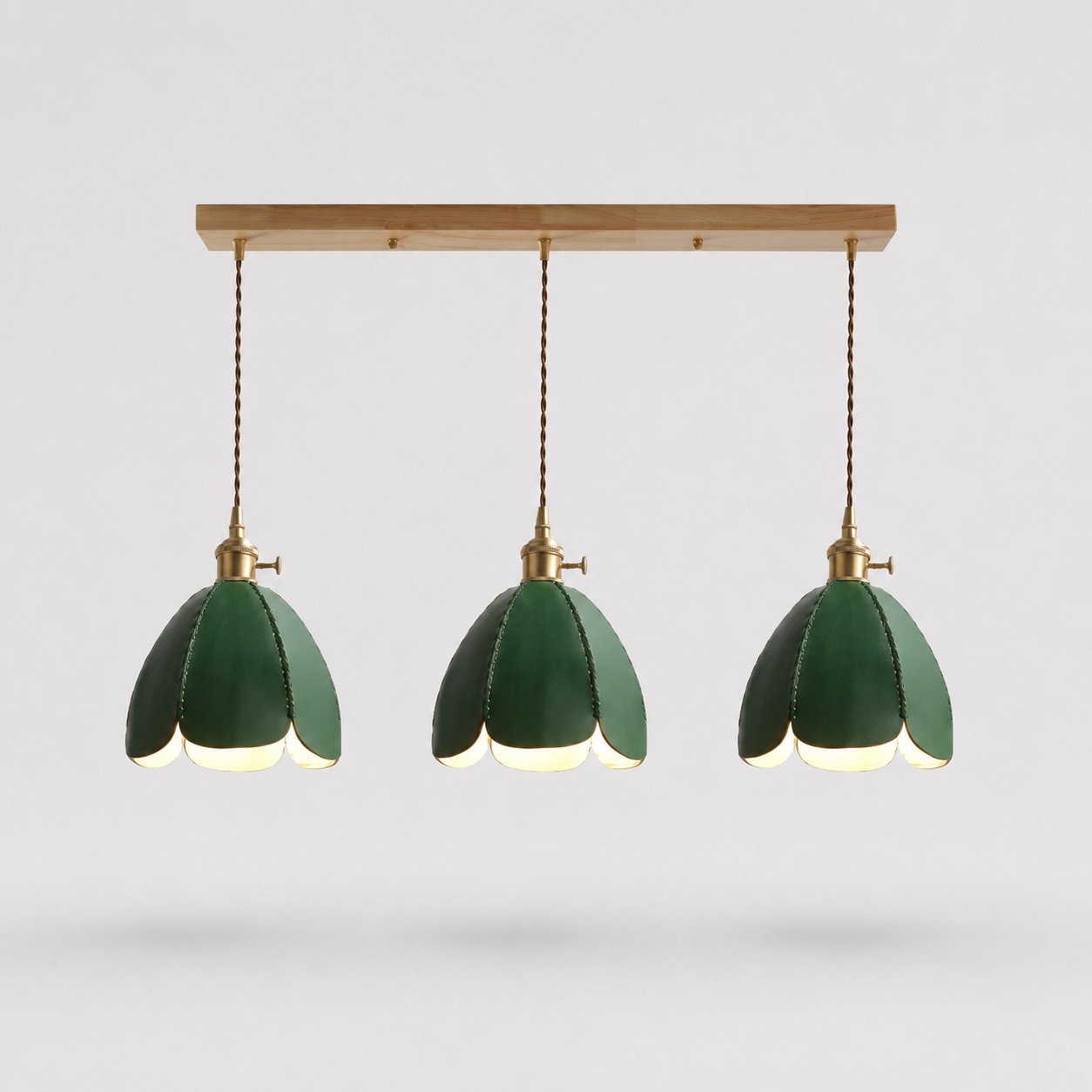 3-Light Linear Pendant / Green