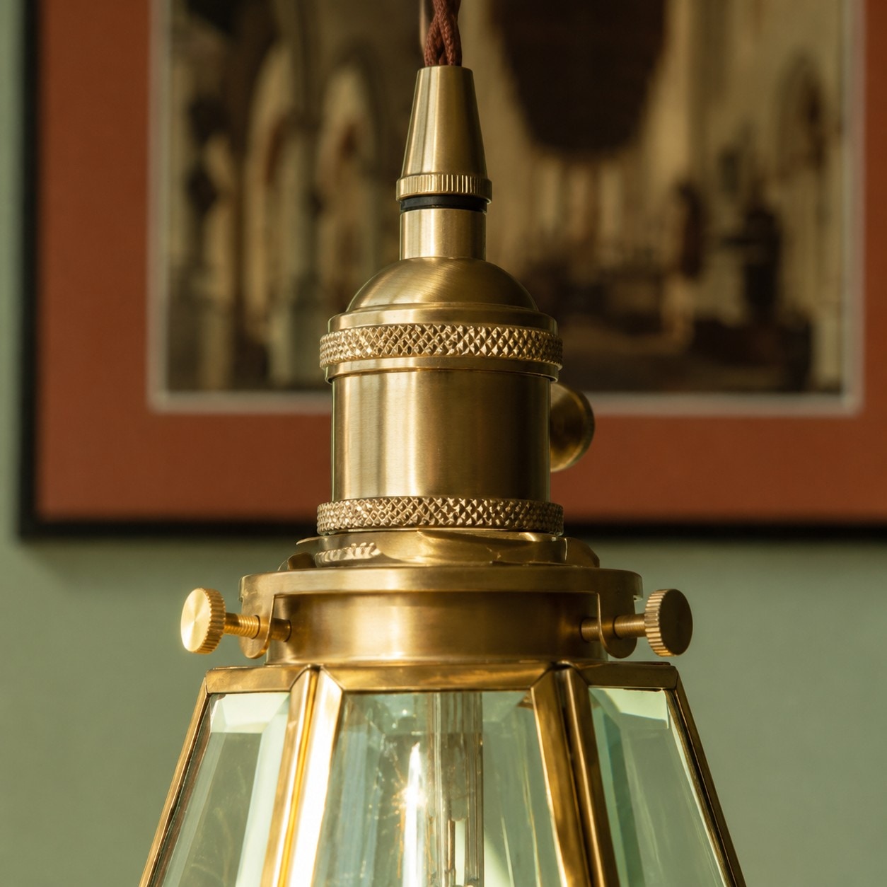 Faceted glass and warm metalwork 1
