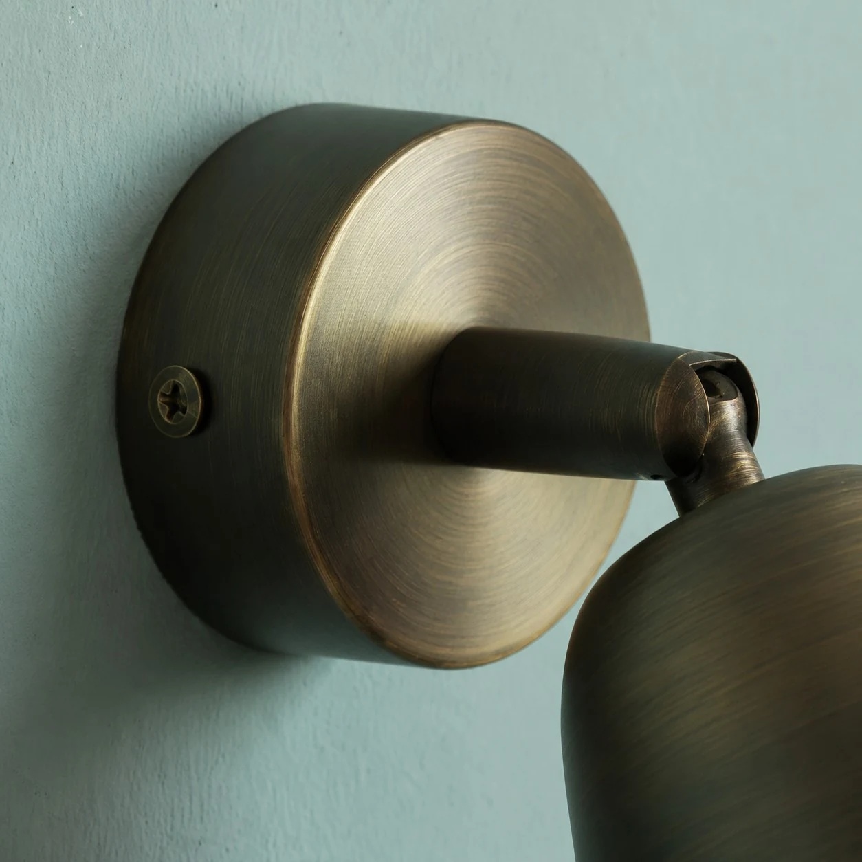 Vintage Aged Brass Picture Wall Light Detail