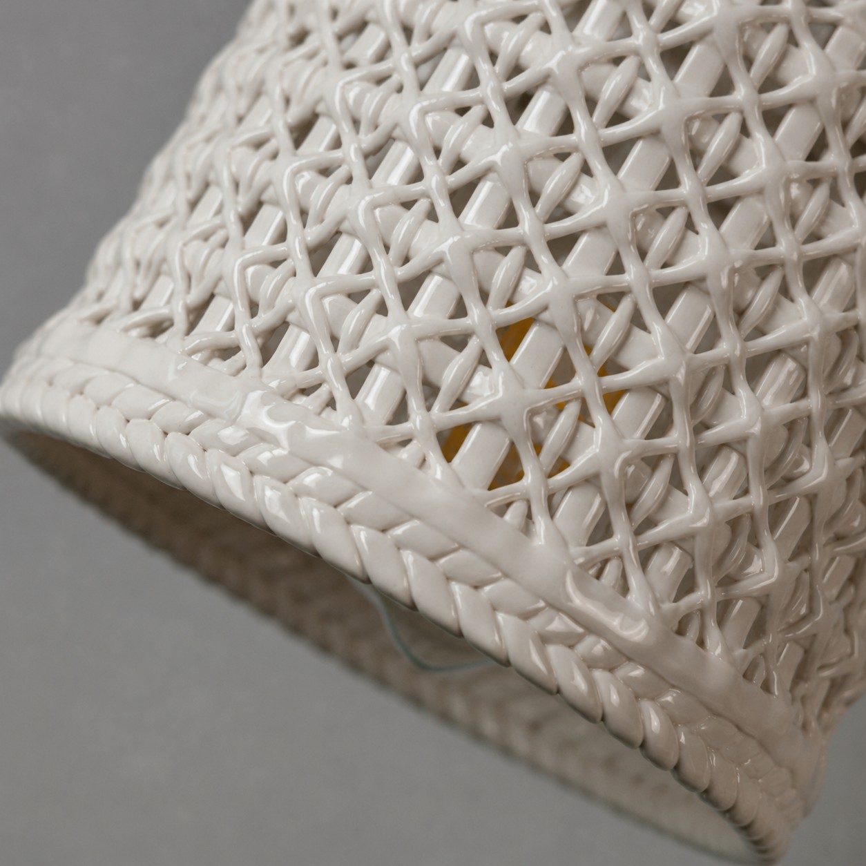 Handwoven ceramic shade texture detail