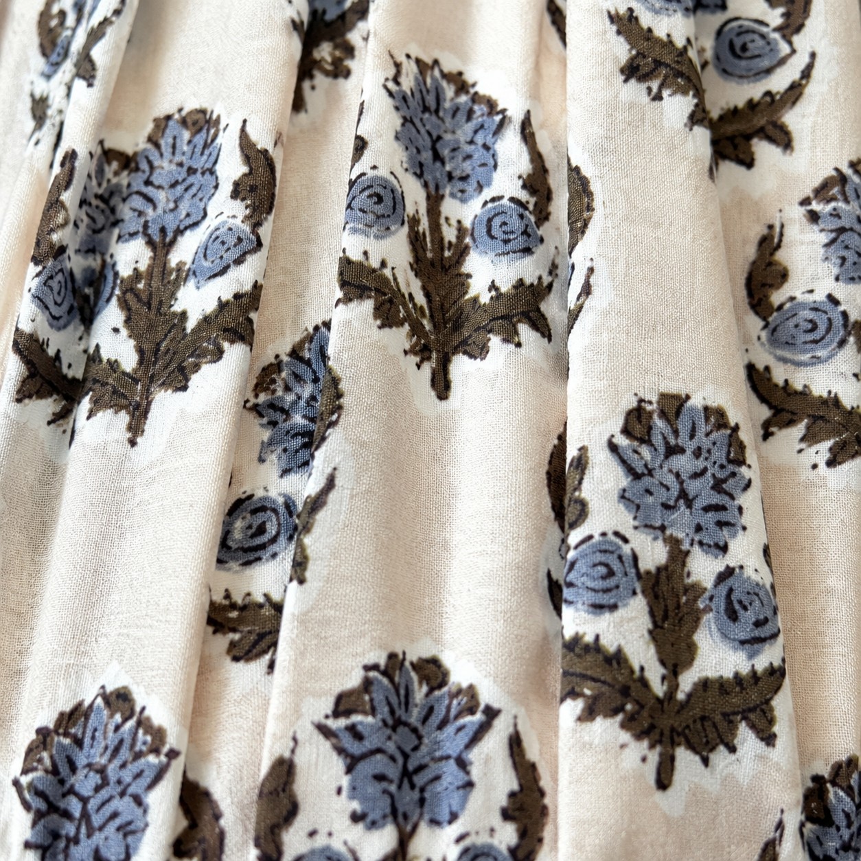 Close-up of pleated floral fabric lampshade