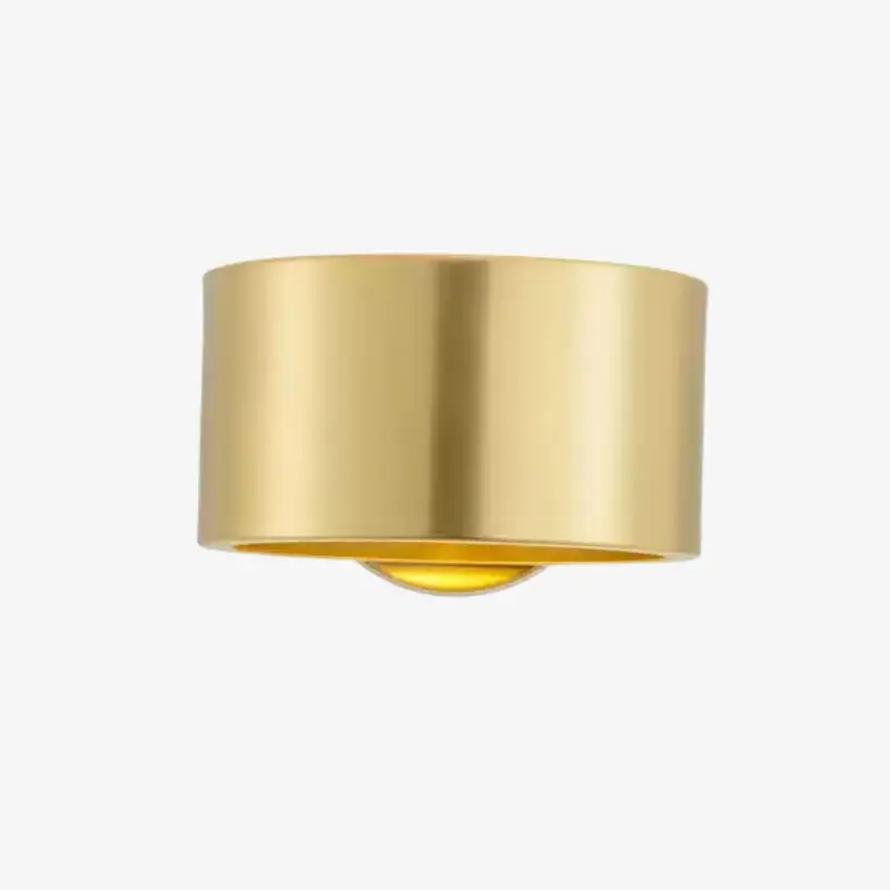 Gold brass cylindrical wall light