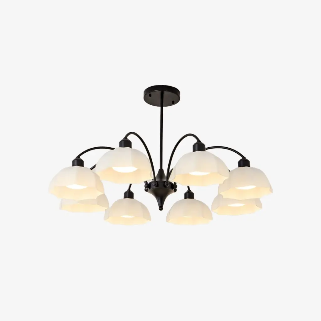 Black chandelier with 8 lights