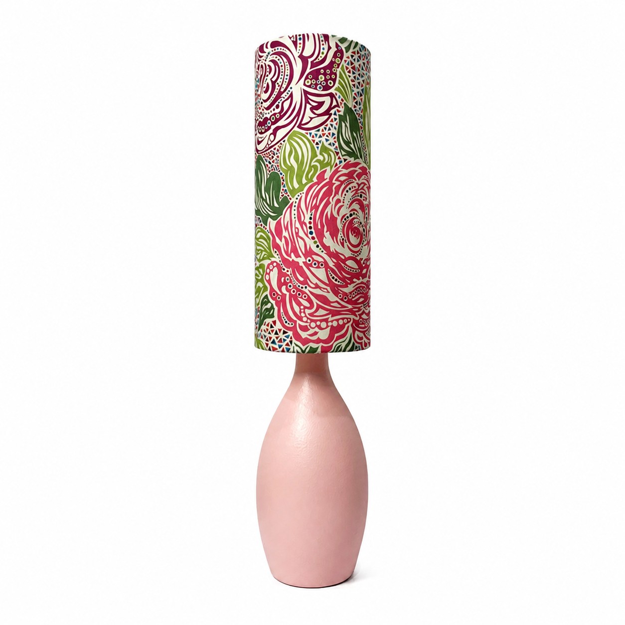 Gem rose Liberty fabric ceramic table lamp