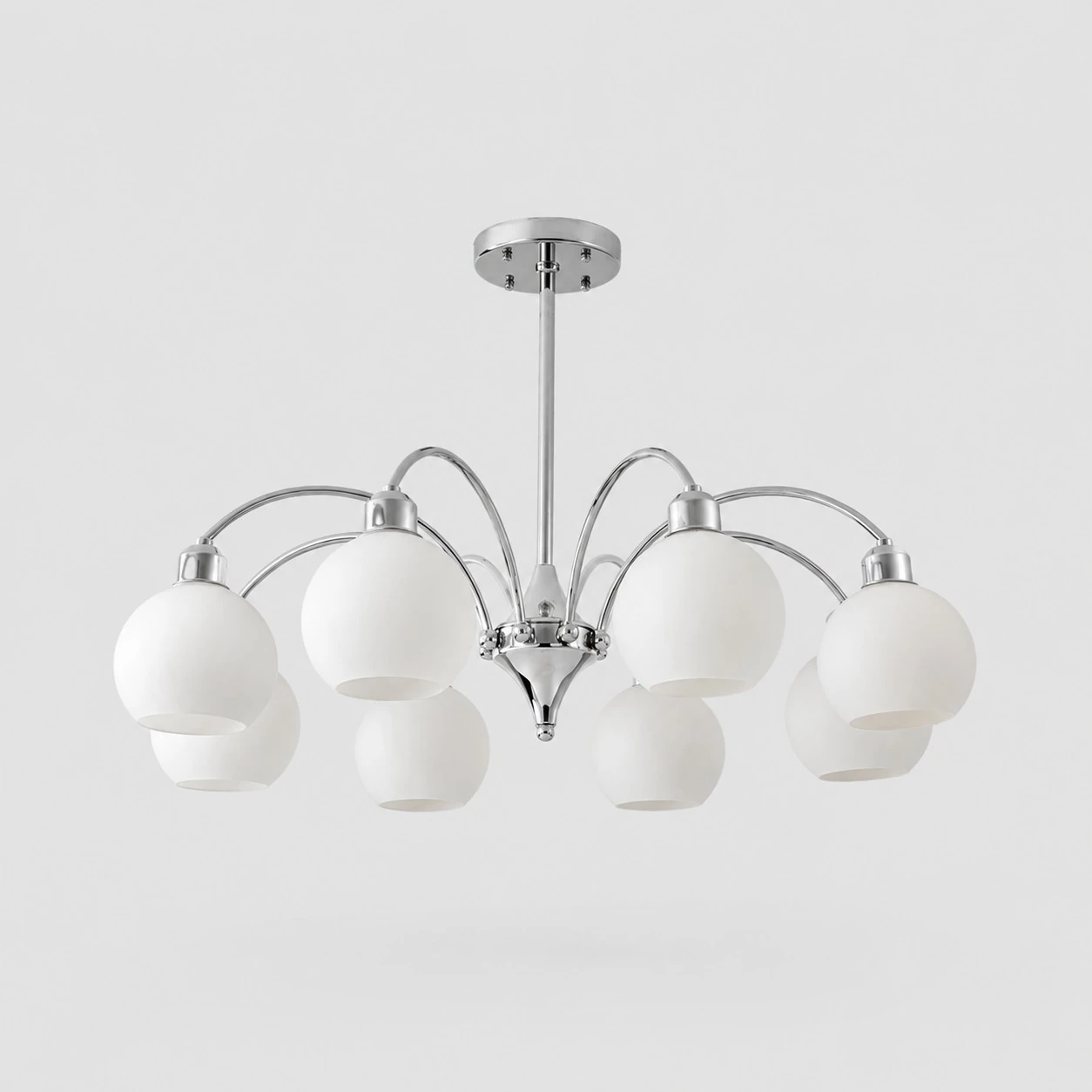 Chrome 8-light chandelier