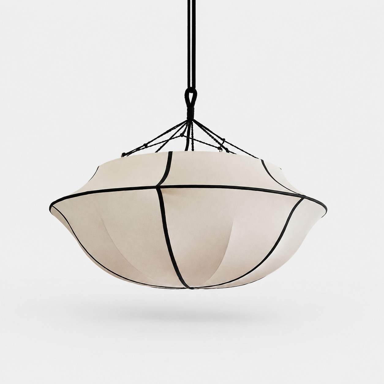 Black trim fabric chandelier 50 cm
