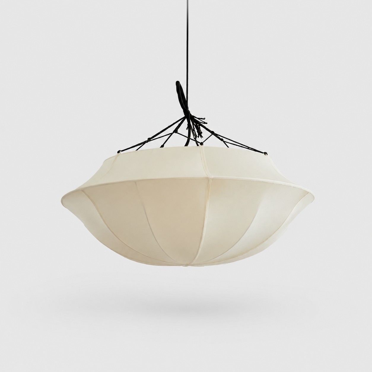 Ivory trim fabric chandelier 50 cm