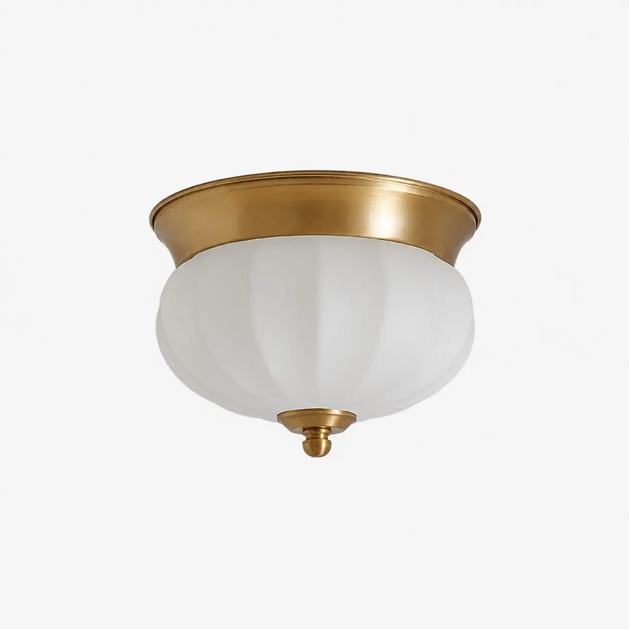 Brass and opal glass integrated LED ceiling light