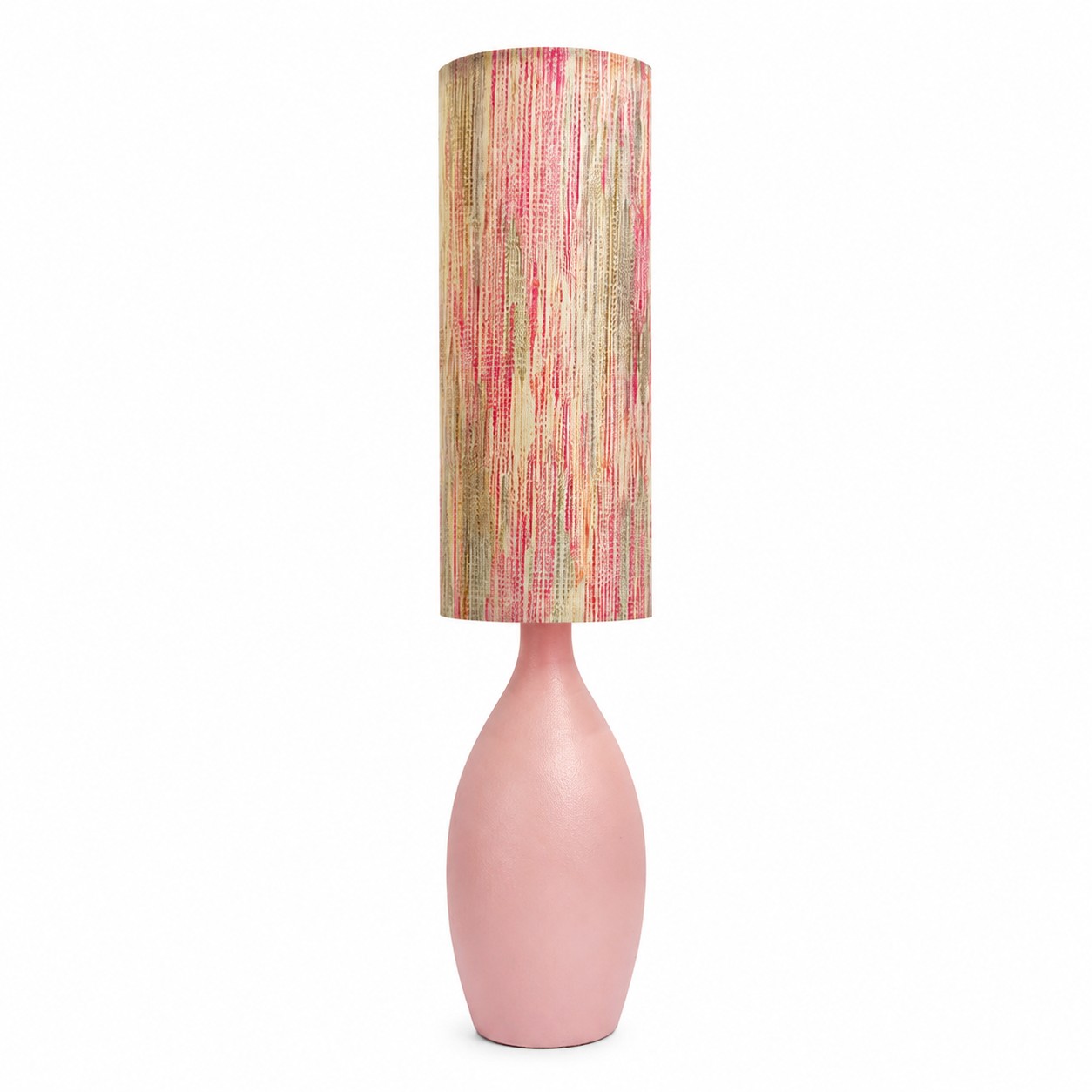 Pink stripe Liberty fabric ceramic table lamp