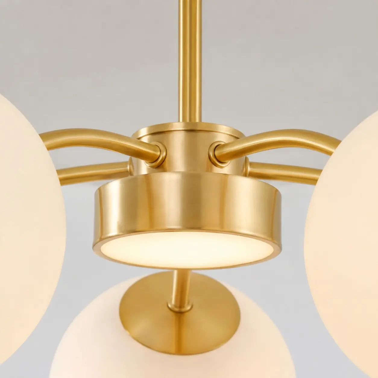 Fixed gold metal chandelier connection