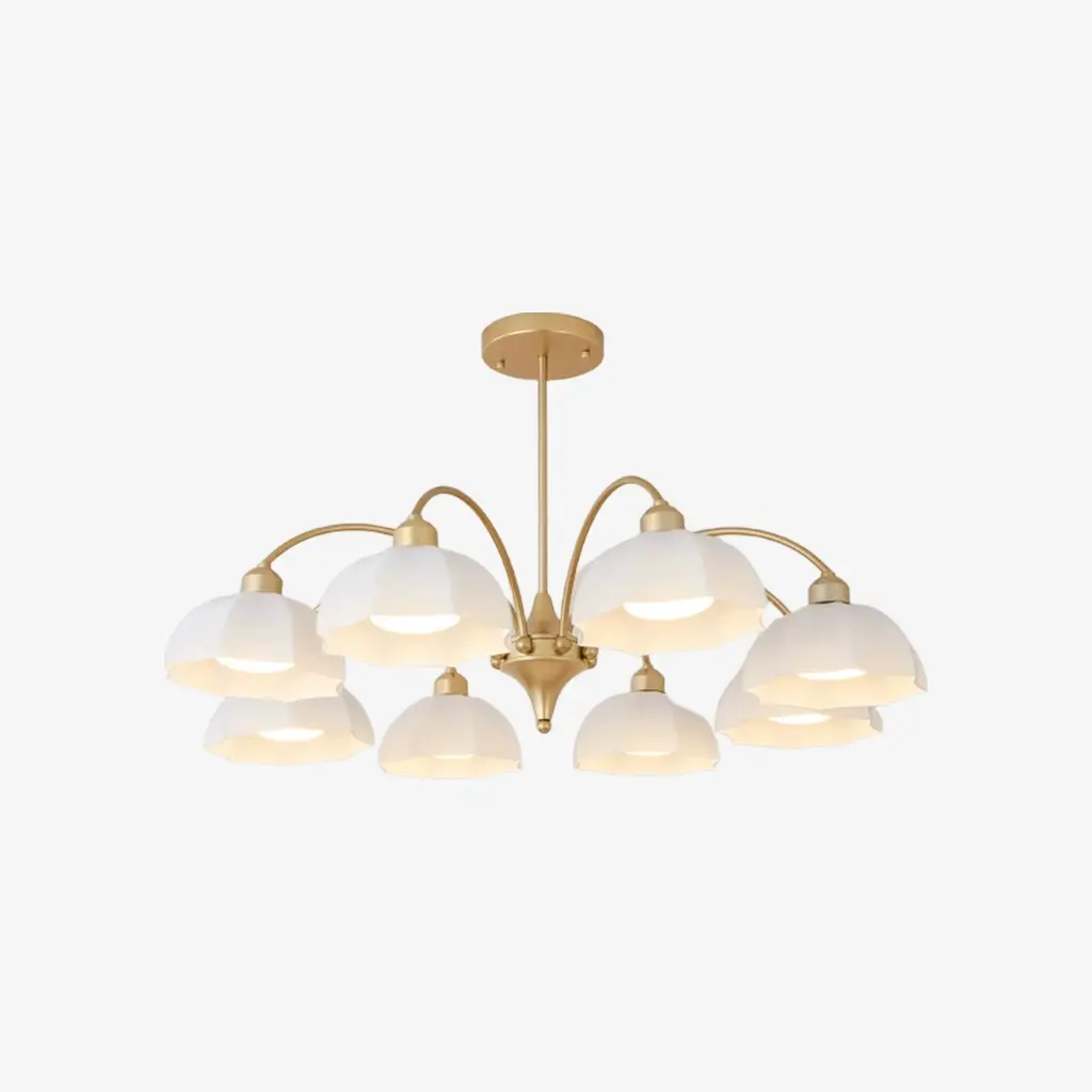 Gold chandelier with 8 lights