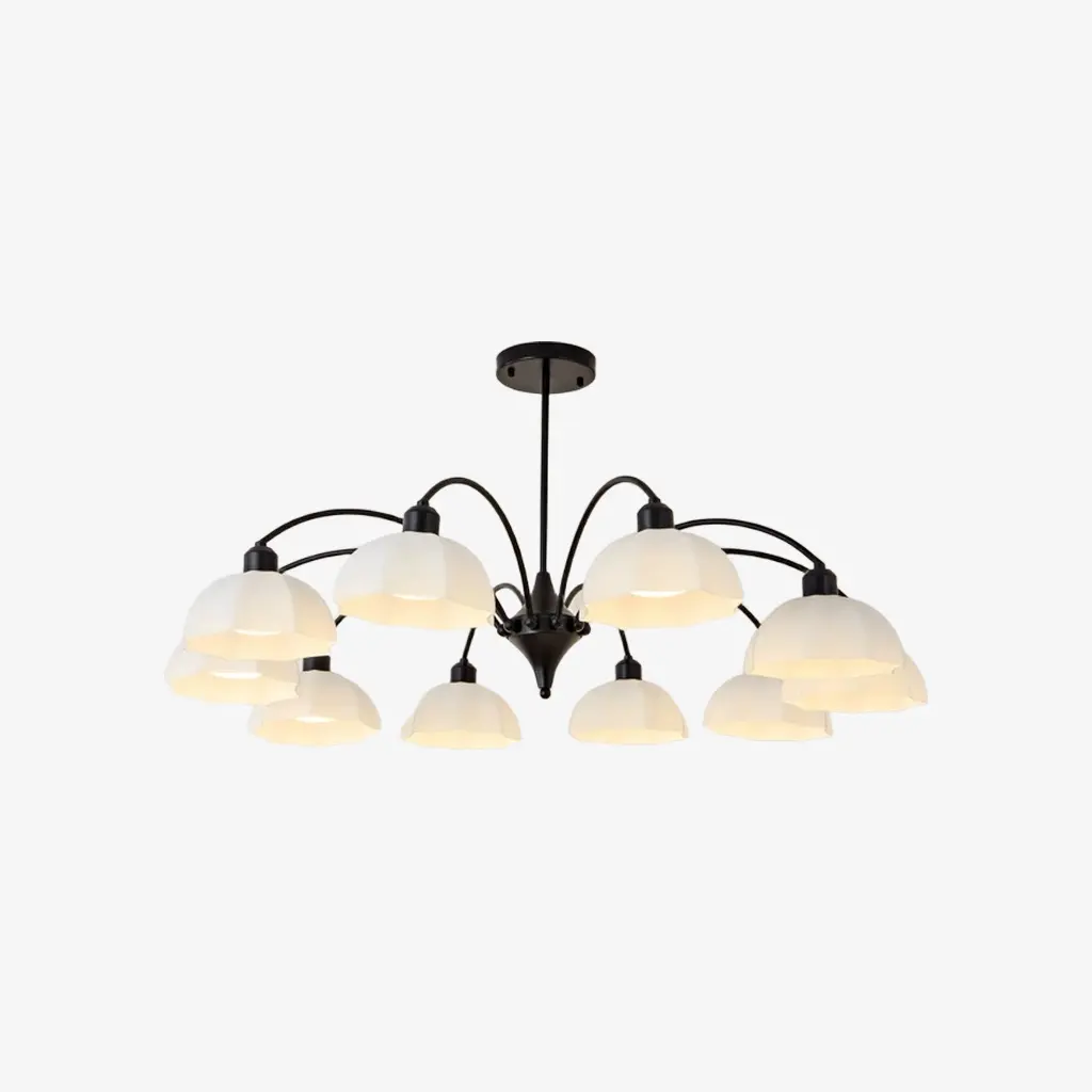 Black chandelier with 10 lights