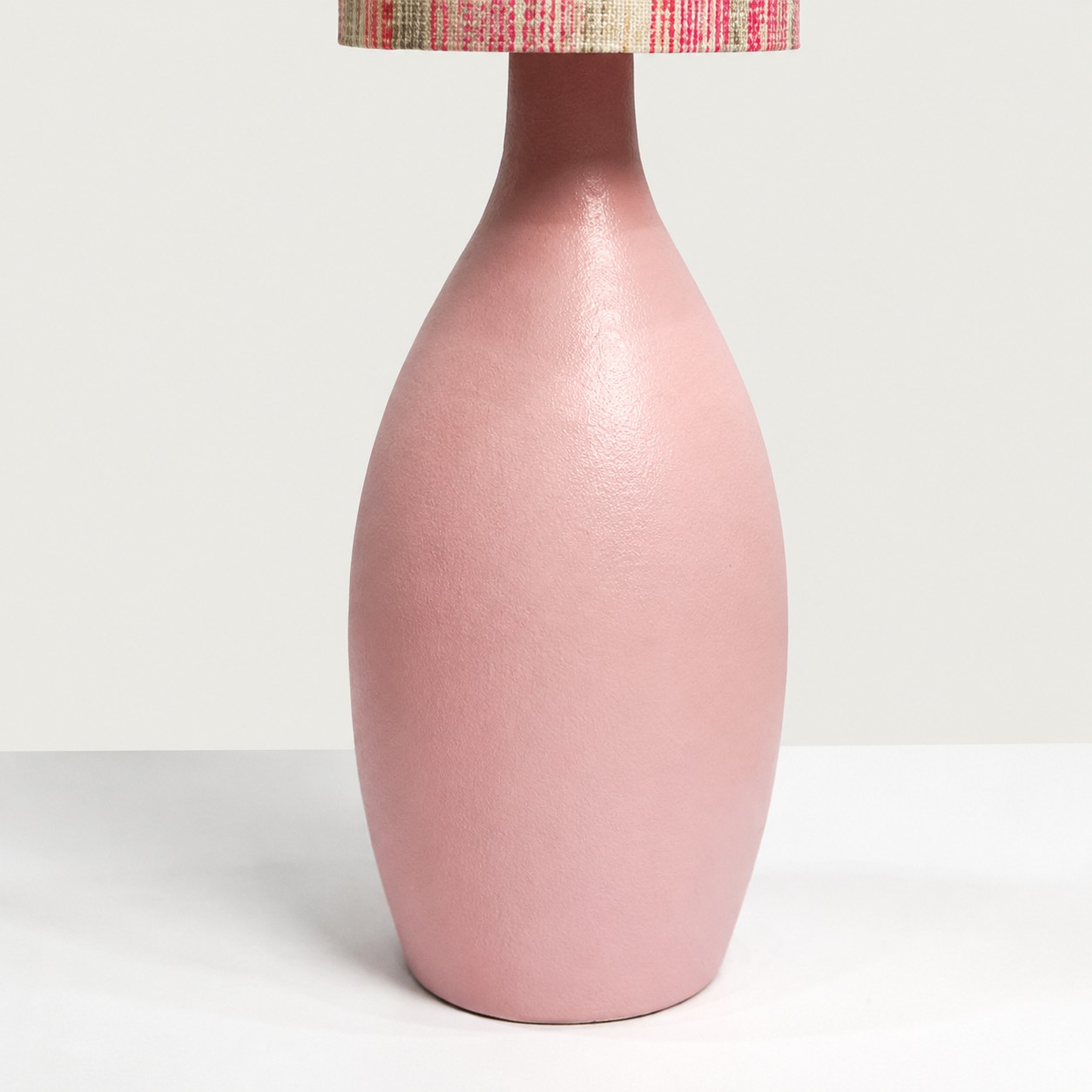 Pink stripe Liberty fabric ceramic table lamp