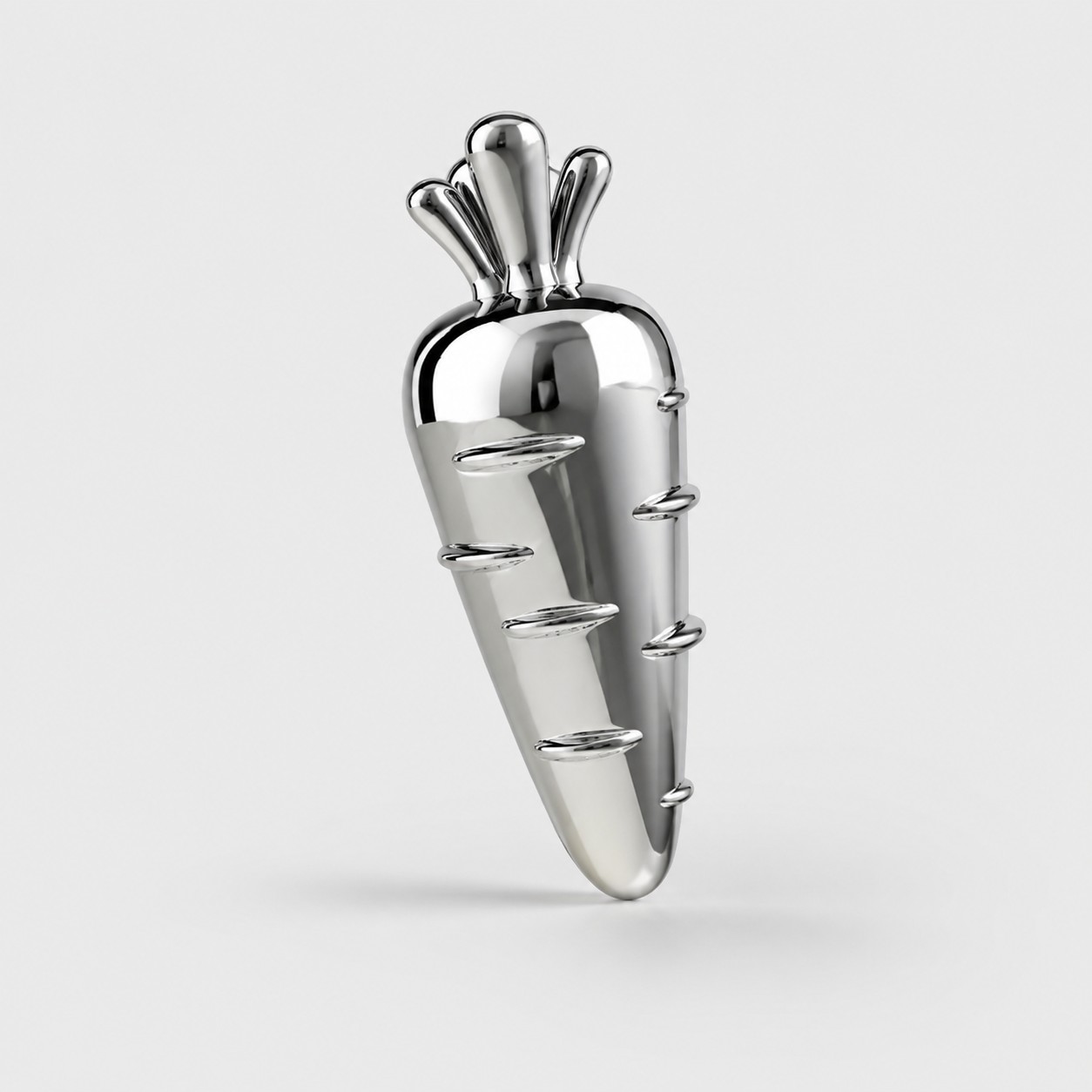 Chrome Silver / Carrot cabinet knob