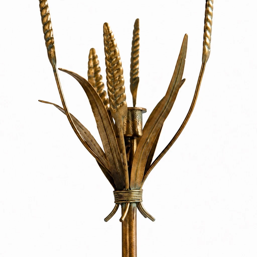 Vintage Messing-Kerzenhalter in Weizenform