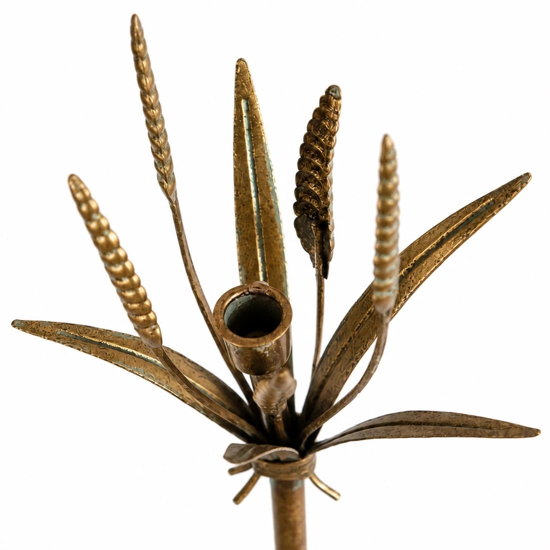 Vintage Messing-Kerzenhalter in Weizenform