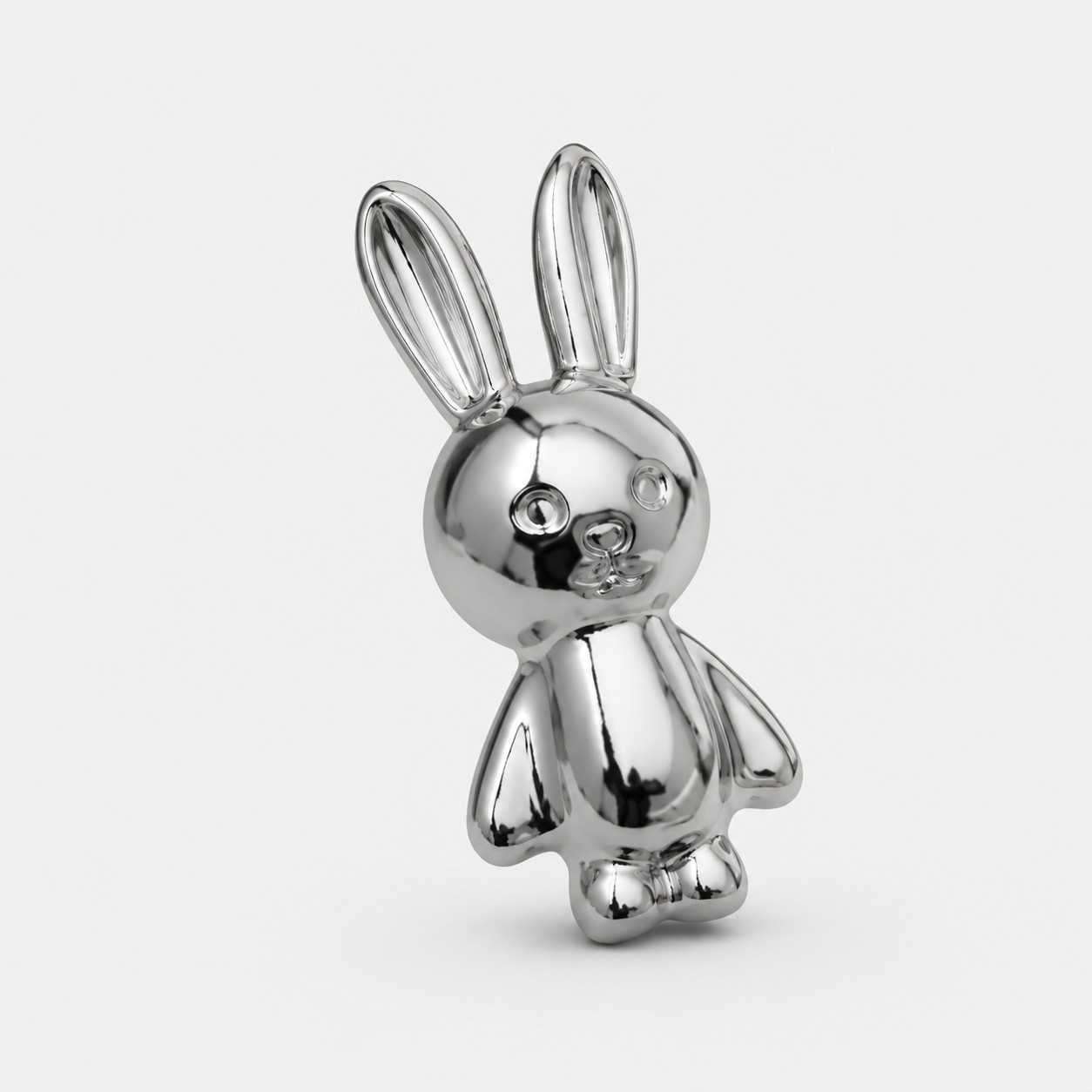 Chrome Silver / Rabbit cabinet knob