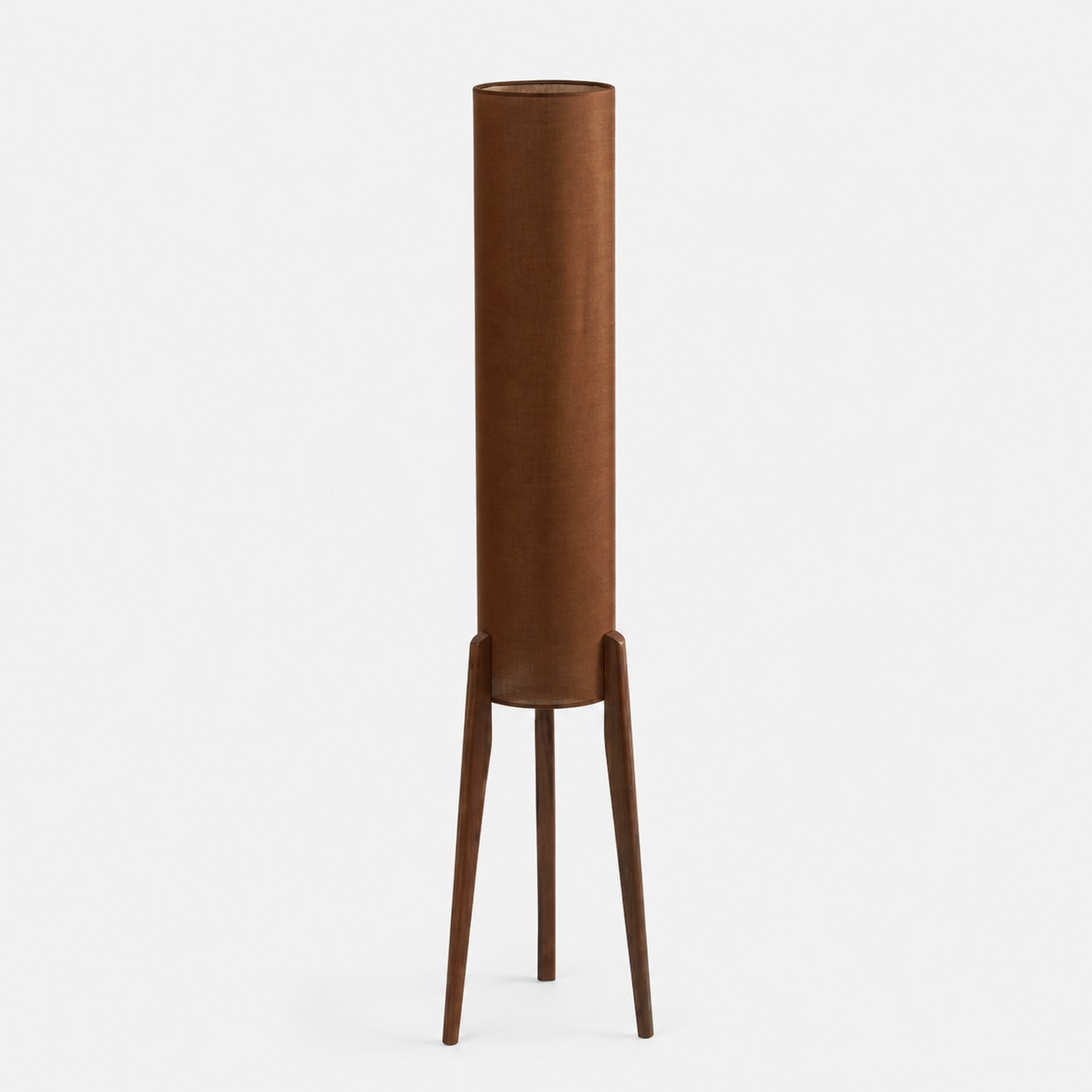 Coffee / Textile Shade and Natural Wood / H 125 cm / H 49.2 in