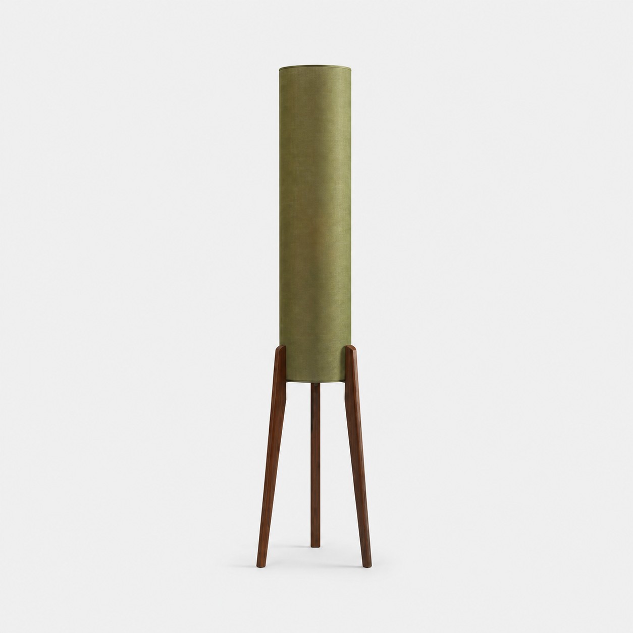 Khaki Green / Textile Shade and Natural Wood / H 125 cm / H 49.2 in