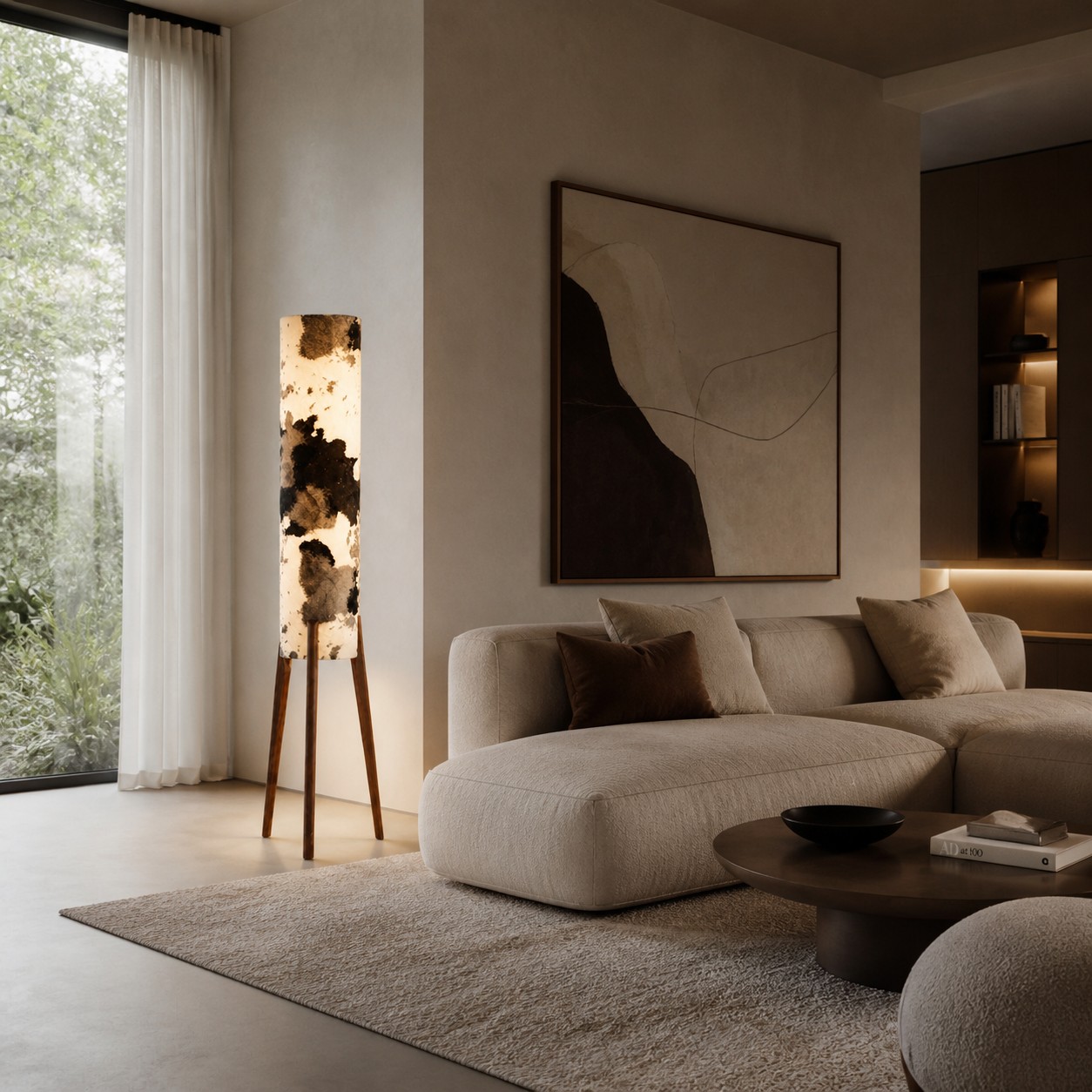 Cow-print living room