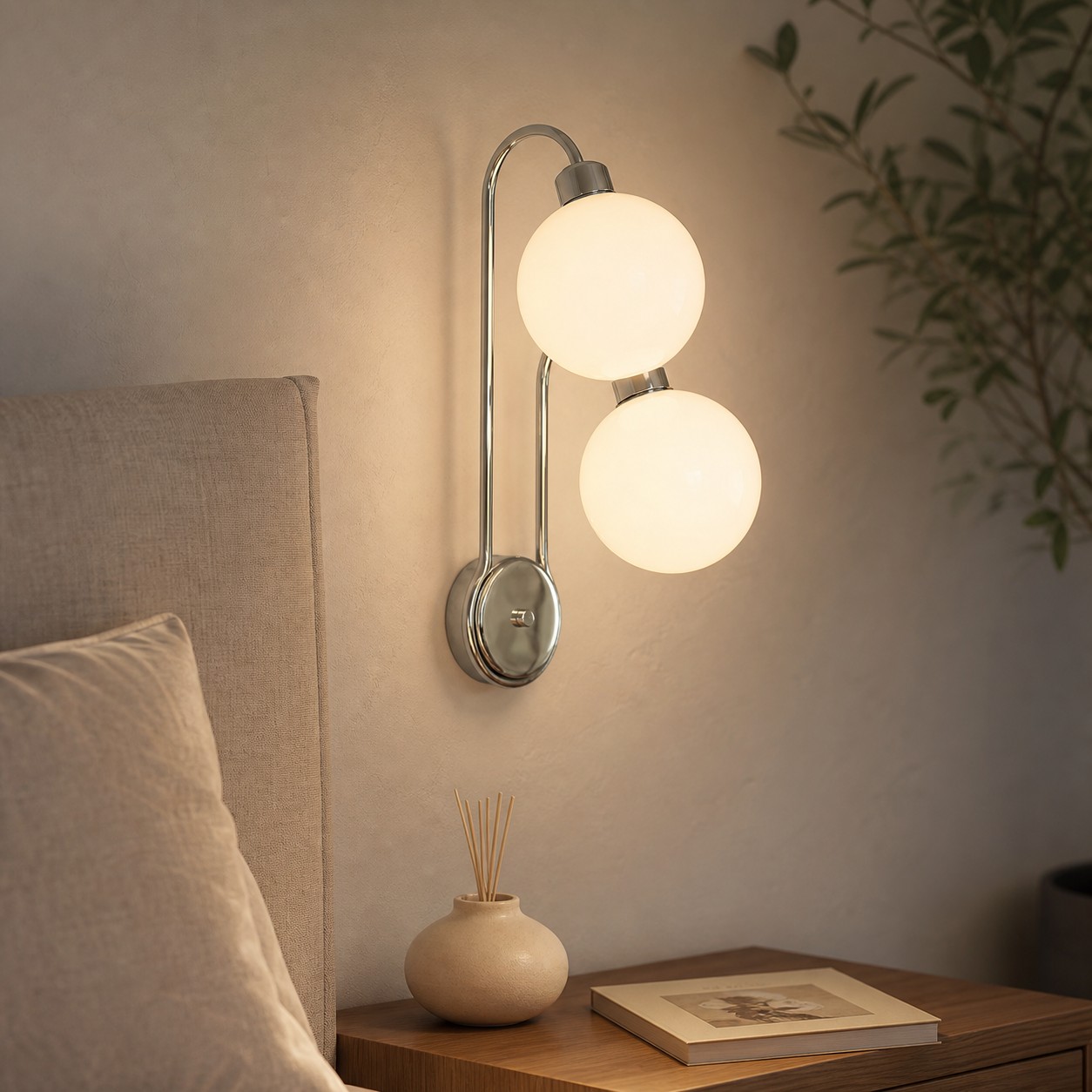 Un elemento decorativo scultoreo da parete per angoli tranquilli e illuminazione laterale a specchio.