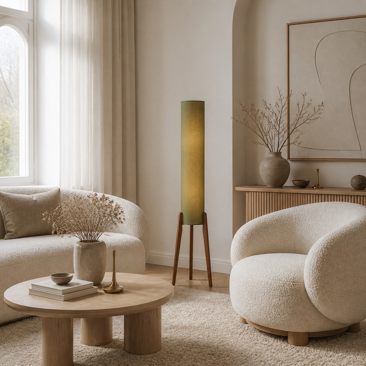 Khaki green reading corner