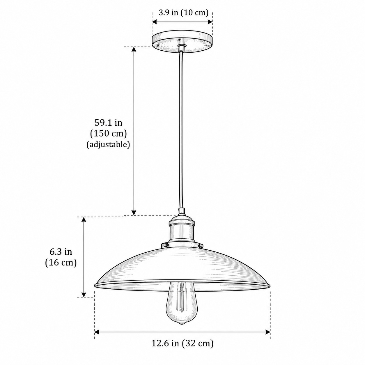 12.6 in (32 cm)