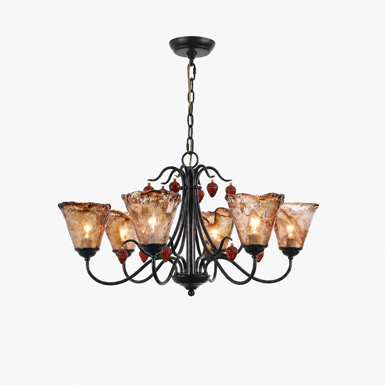 Lustre en fer à 6 lumières