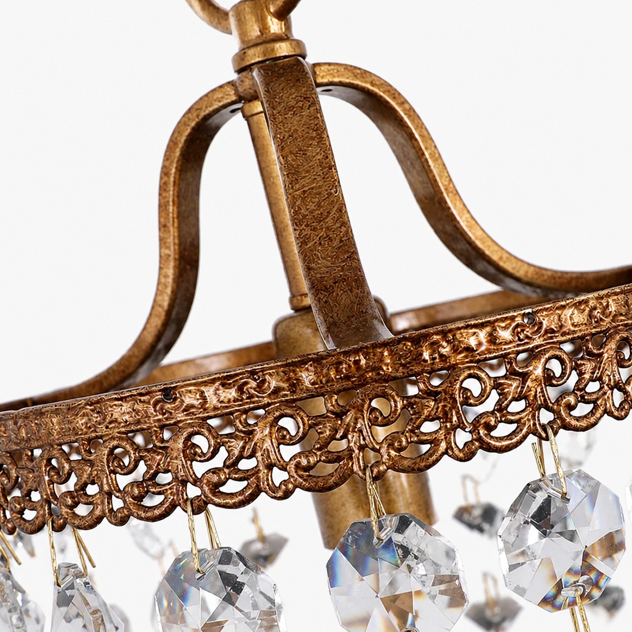 Faceted Crystal Lantern Mini Pendant Light detail 3
