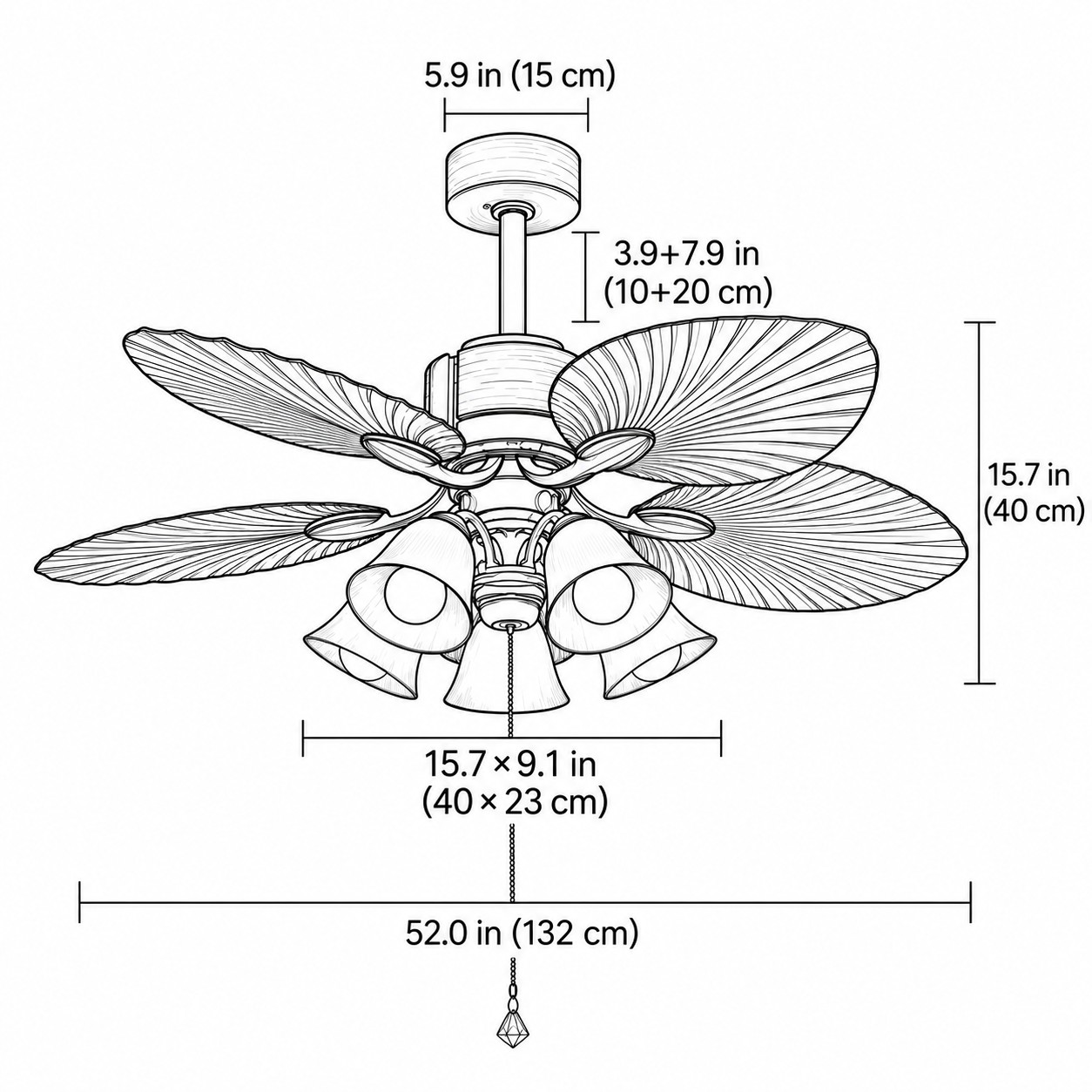Pendant Lamp / 52 in (132 cm)