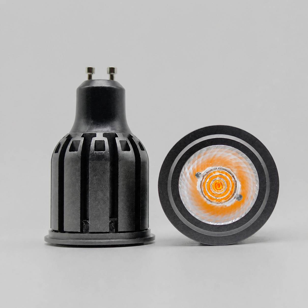 Integrated LED light module shown from the side and front