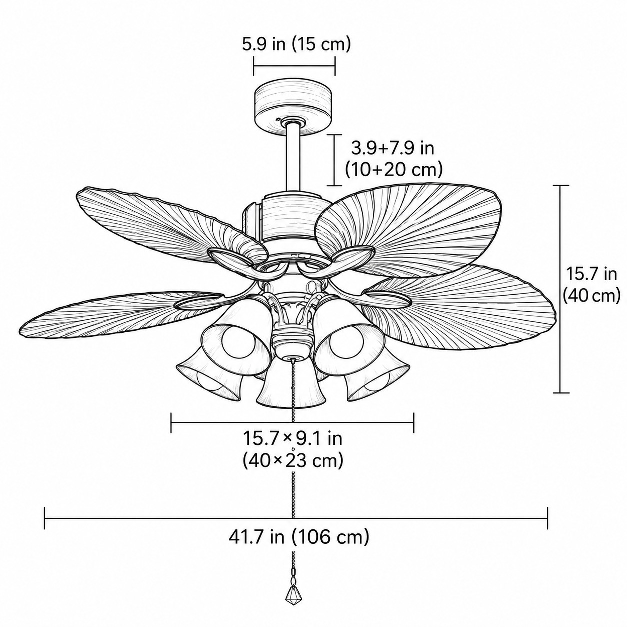 Pendant Lamp / 41.7 in (106 cm)