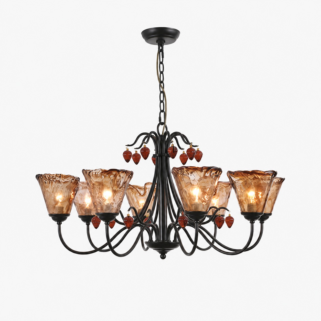 Lustre en fer à 8 lumières