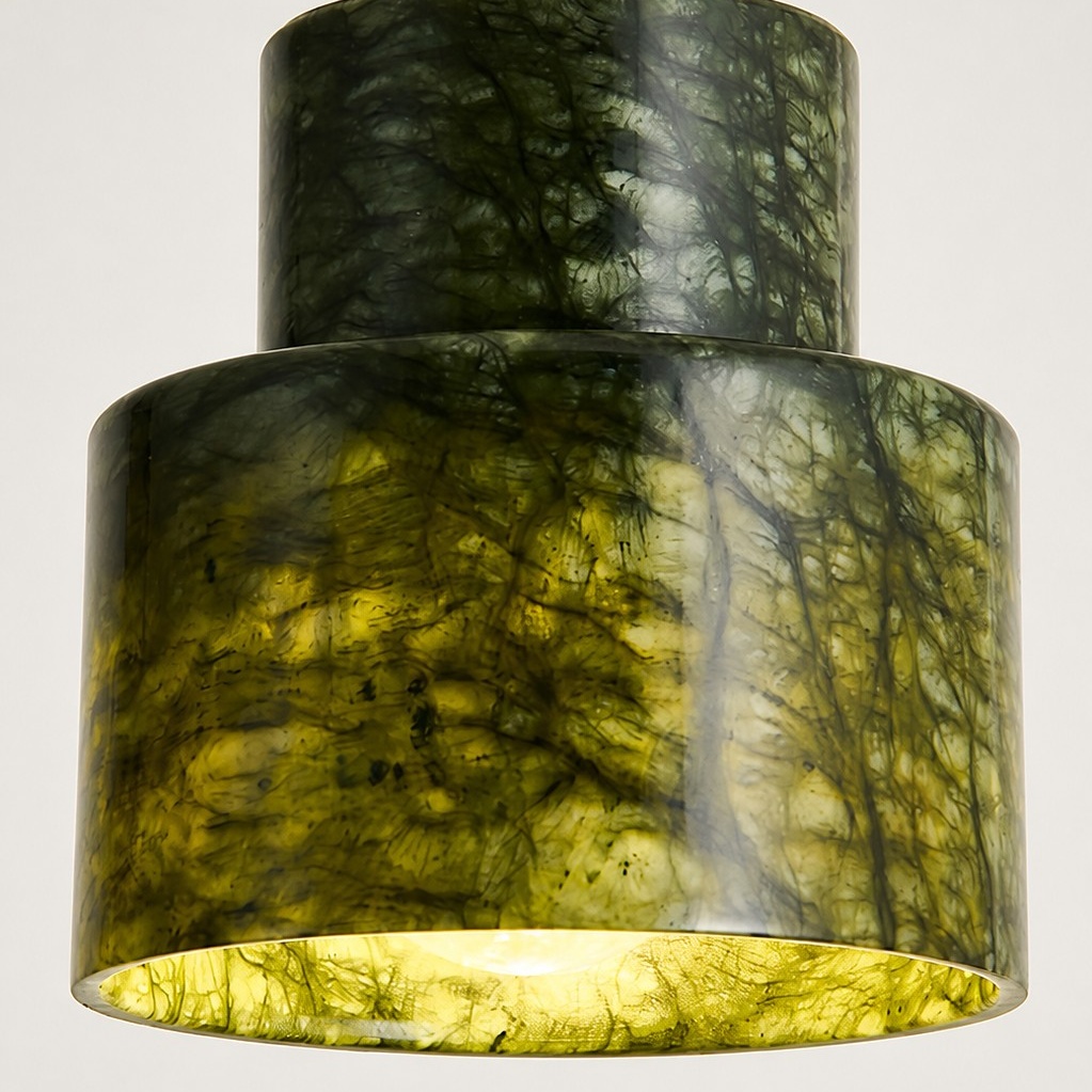 Paralume cilindrico illuminato in giada