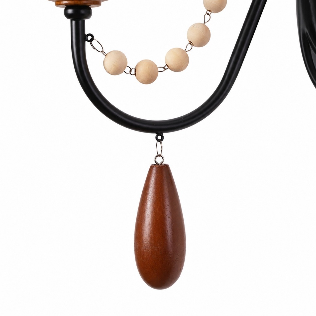 Warm wood teardrop adds timeless elegance