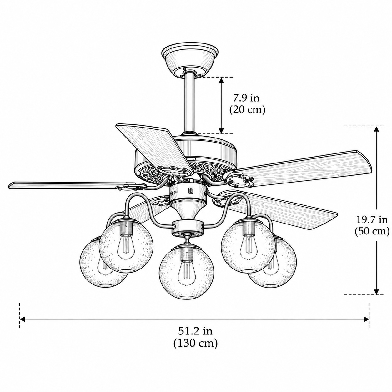 5-Light / 51.2 in (130 cm)