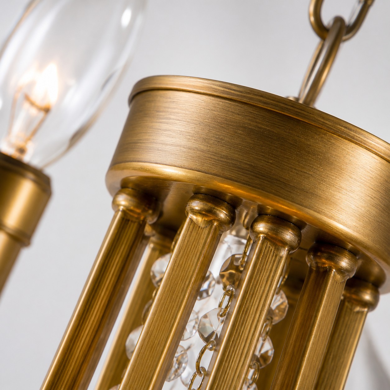 Crystal and Shell Tassel Wall Sconce detail 2
