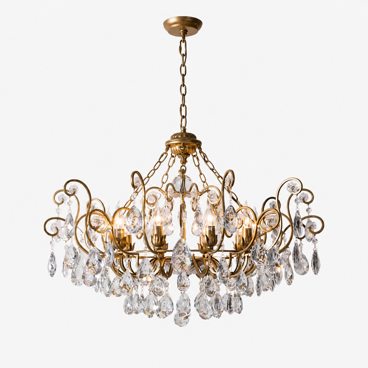 Brass 10-Light chandelier