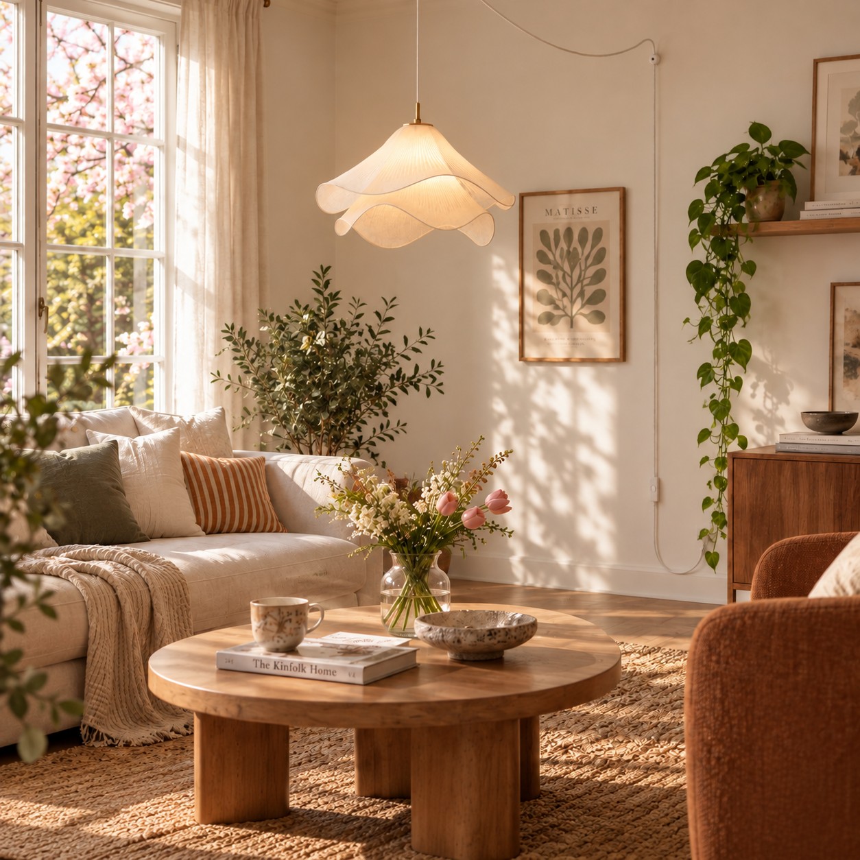 Ethereal Bloom pendant in a living room