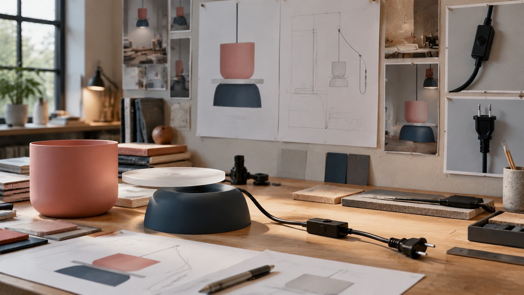 Inspiratie voor het ontwerp en kleurenpalet van de Macri-hanglamp.