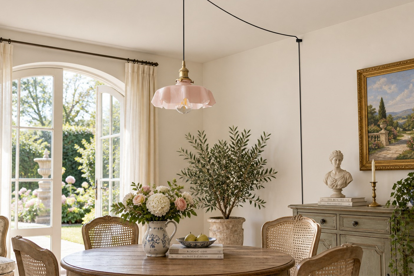 Lampa wisząca w jasnej jadalni