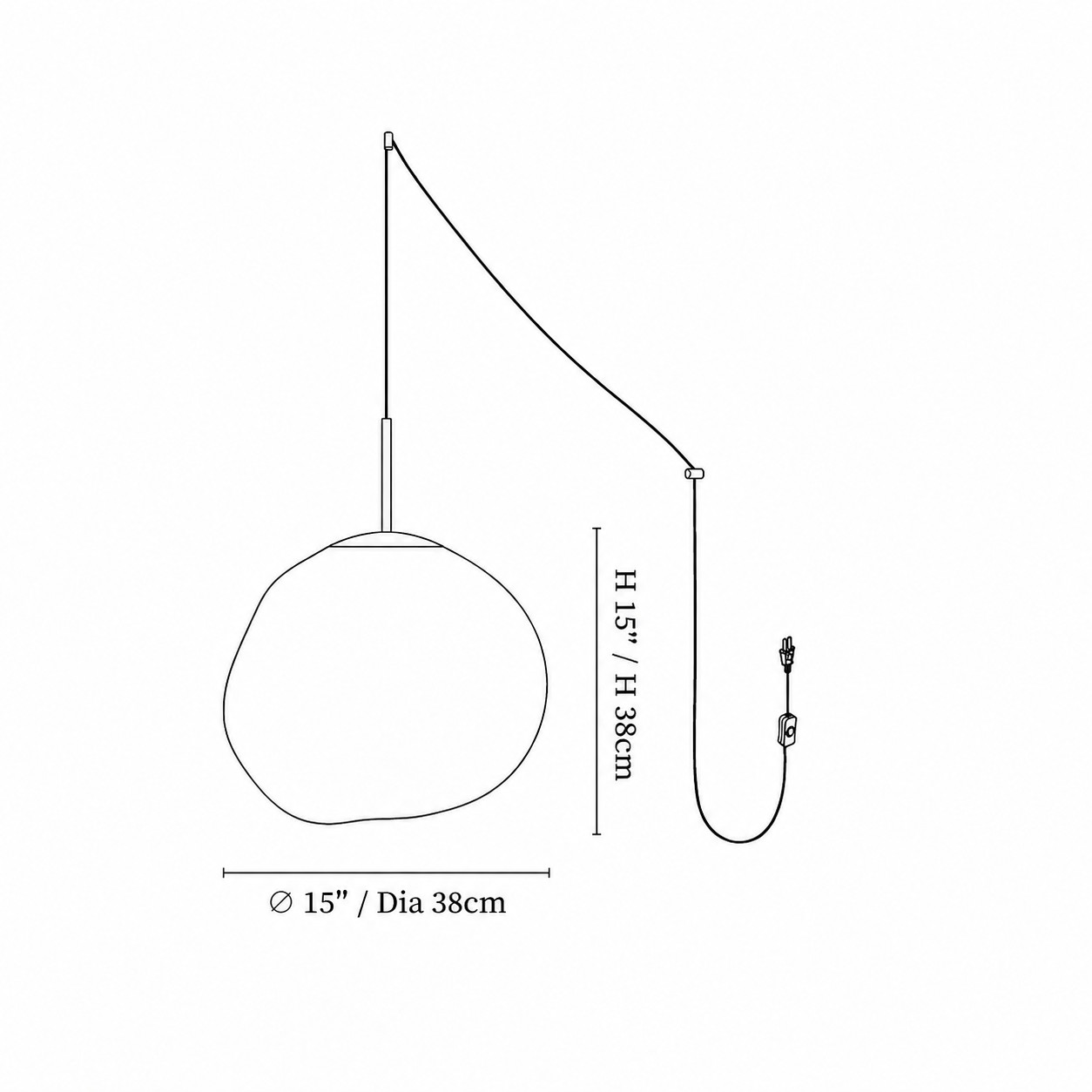 Diámetro 38 cm / 15″