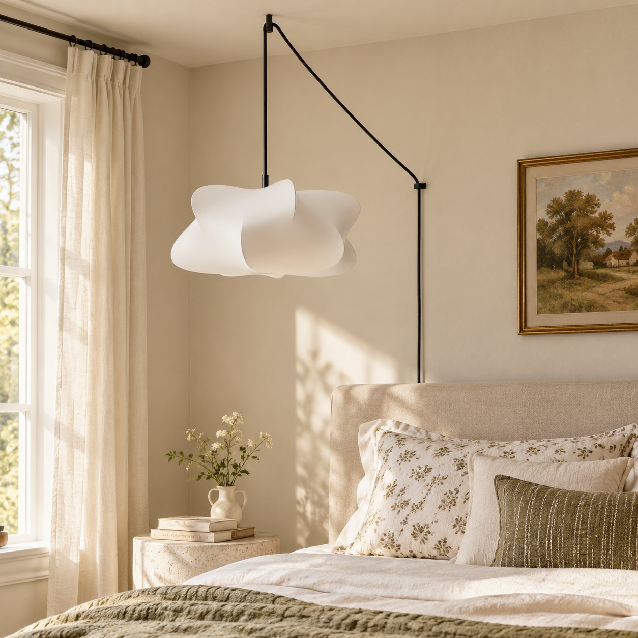 Lampada a sospensione scultorea in stile camera da letto