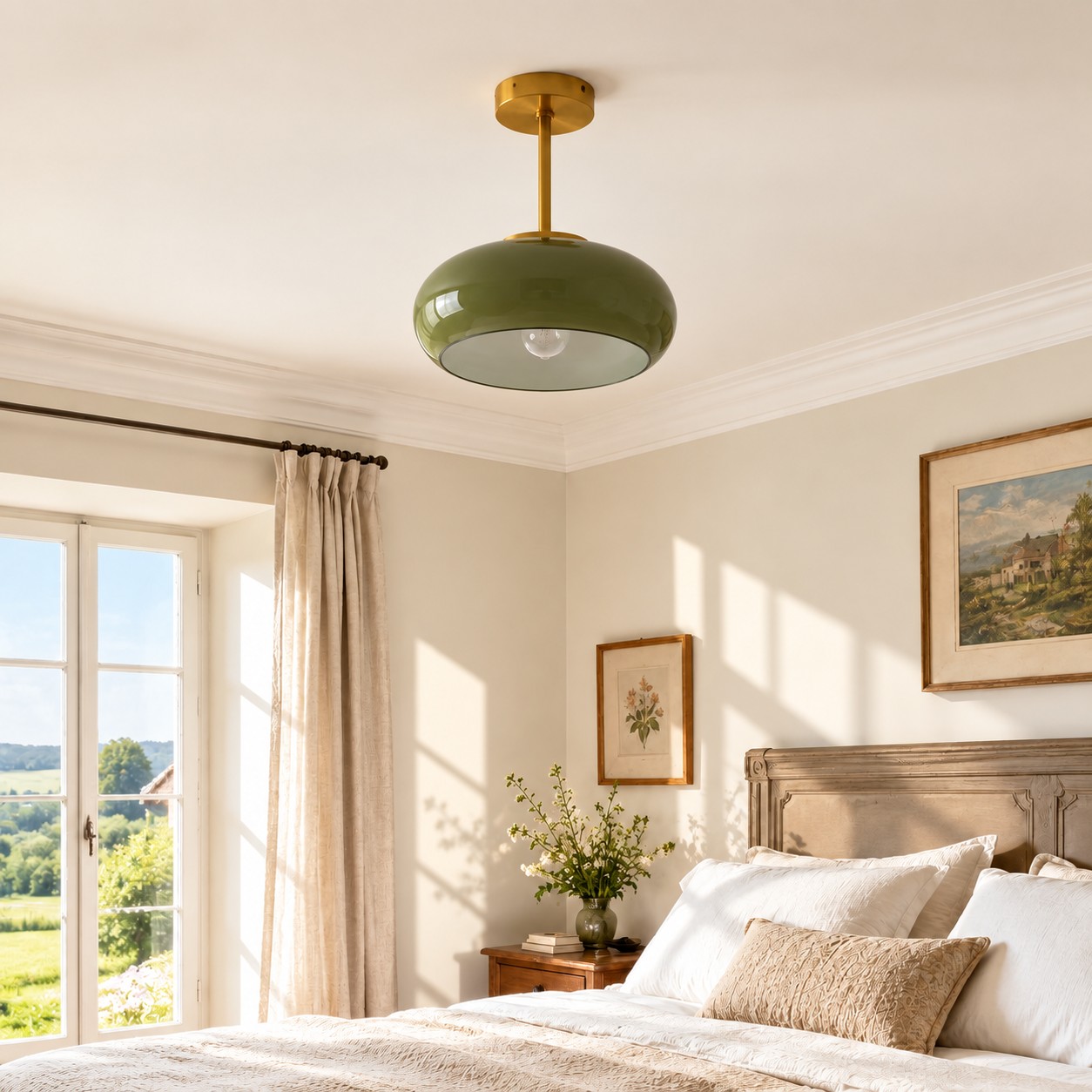 BEDROOM with lamp off