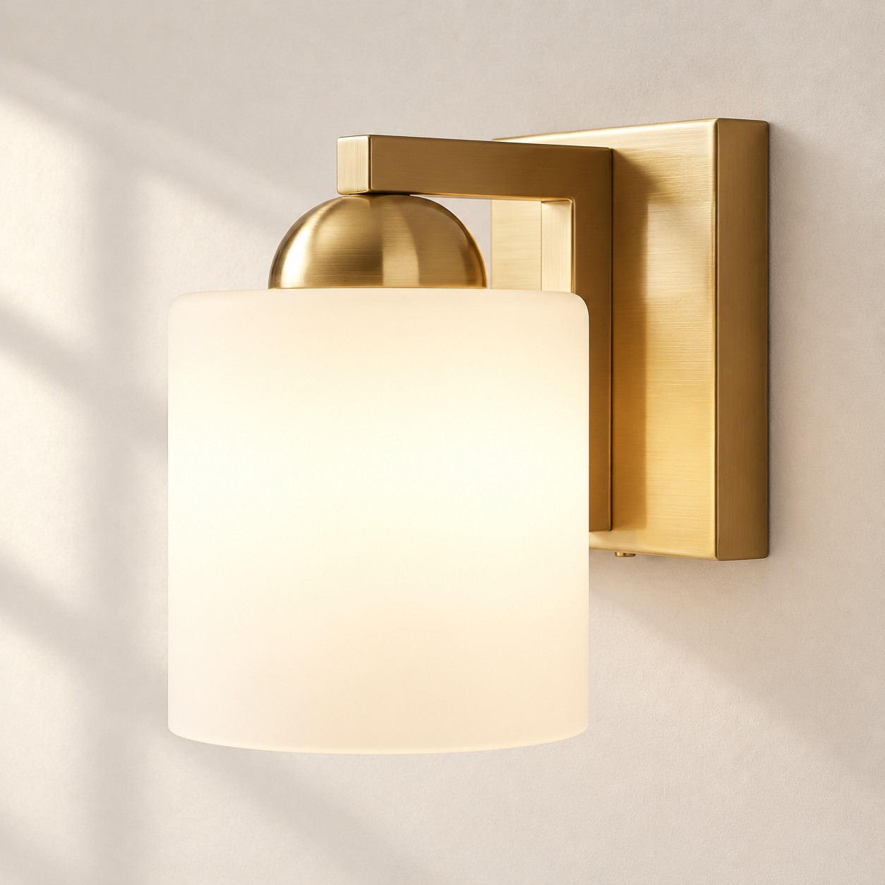 Oro spazzolato 1 luce Vetro opale