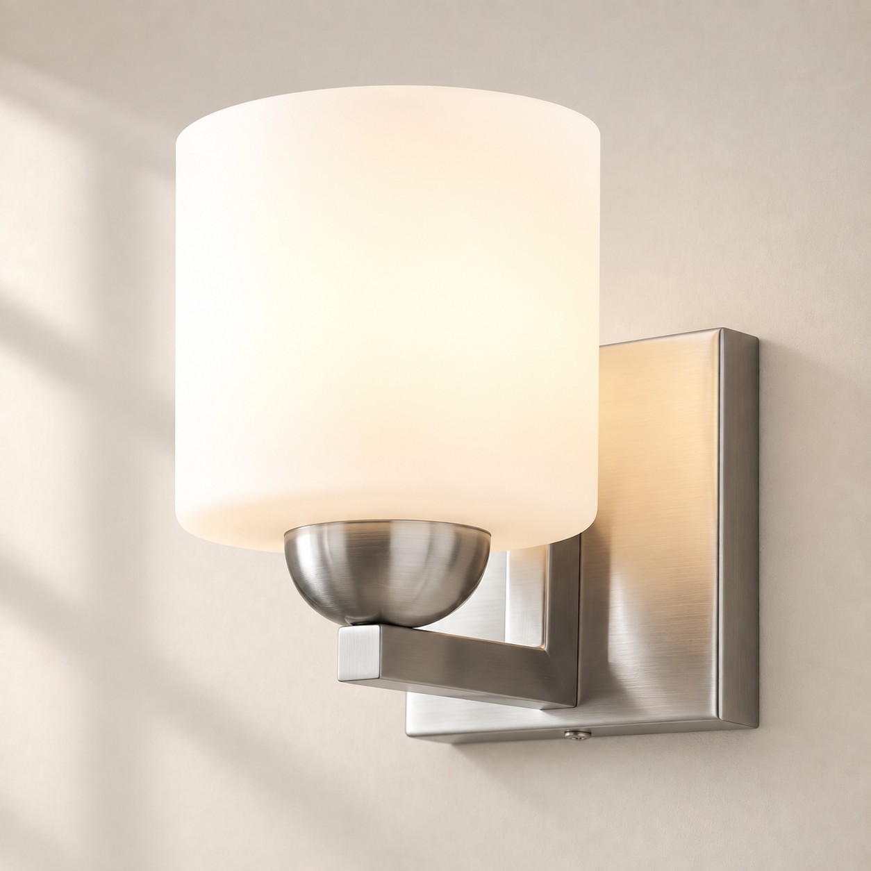 Nichel spazzolato / Cromo 1 luce Vetro opalino